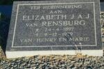 RENSBURG Elizabeth J.A.J., van 1897-1979