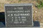 KLEYNHANS J.H. 1880-1960