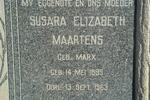 MAARTENS Susanna Elizabeth nee MARX 1899-1963
