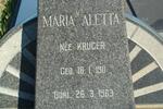 ROBERTS Maria Aletta nee KRUGER 1911-1963