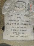 SANDERS Aletta D. nee BESTER -1898