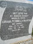 MAARTENS Adriana Petronella nee JOUBERT 1897-1926