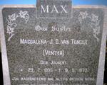 TONDER Magdalena J.D., van voorheen VENTER nee JOUBERT 1895-1973