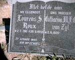ROUX Lourens S. 1911-1972 & Catharina M.F.?. VAN ZYL 1920-