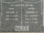 NAUDE Willem J. 1891-1959 & Johanna S. ACKERMAN 1893-1956