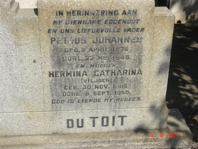 TOIT Petrus Johannes, du 1876-1946 & Hermina Catharina VILJOEN 1885-1950