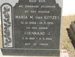 ? Coenraad J. 1885-1968 & Maria M. KOTZE 1884-1951