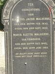 MALHERBE Albertus Jacob 1833-1902 & Maria Aletta CONRADIE 1842-1903