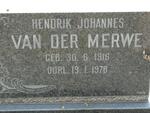 MERWE Hendrik Johannes, van der 1916-1978