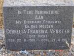 VERSTER Cornelia Fransina nee DICKS 1901-1957