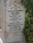 BASSON Matijs Machiel 1860-1920 & Anna Maria SWANEPOEL 1865-1954