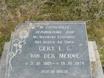 MERWE Gert L.C., van der 1921-1975