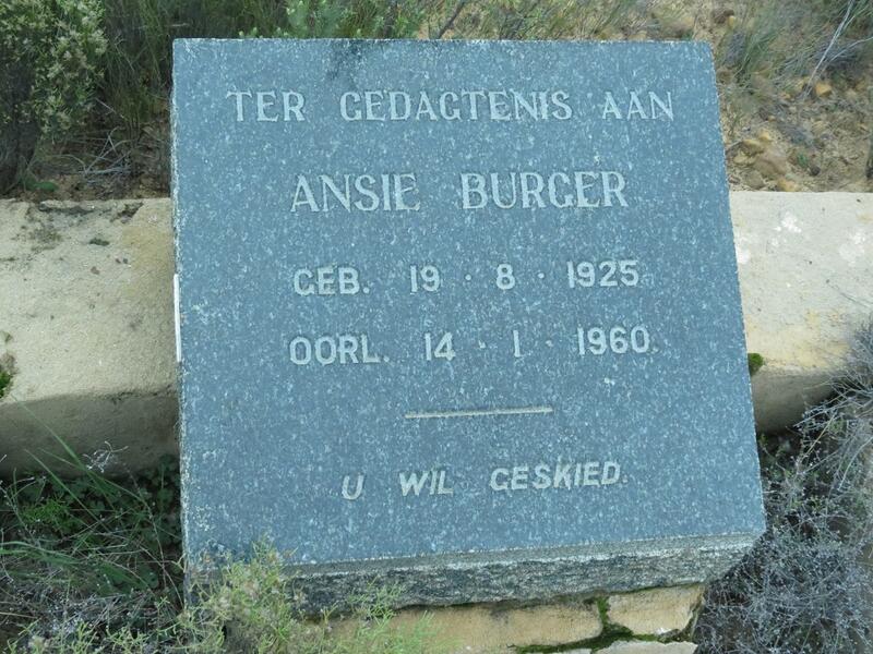 BURGER Ansie 1925-1960