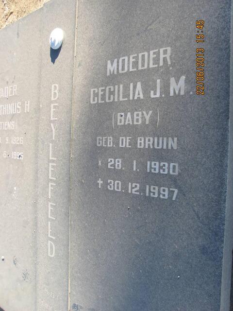 BEYLEFELD Cecilia J.M. nee DE BRUIN 1930-1997