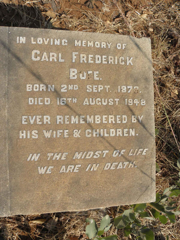 BUFE Carl Frederick 1873-1948