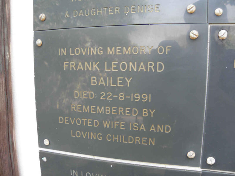 BAILEY Frank Leonard -1991