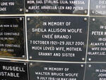 WOLFE Sheila Allison nee BRAND 1921-2001