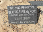 ROOS Beatrice Iris, de formerly DIXON nee CHENEY 1909-2002