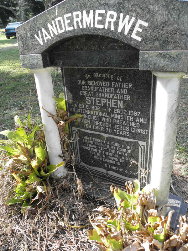 MERWE Stephen, van der 1902-1997