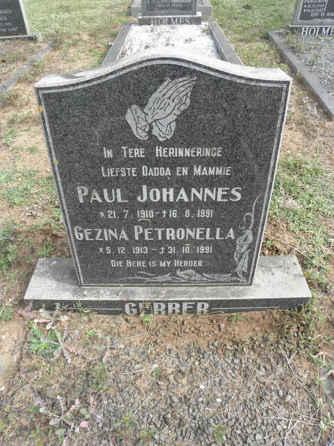 GERBER Paul Johannes 1910-1991 & Gezina Petronella 1913-1991
