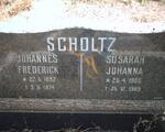 SCHOLTZ Johannes Frederick 1892-1974 & Susarah Johanna 1905-1989 