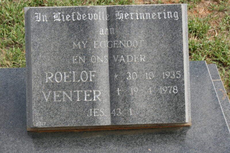VENTER Roelof 1935-1978