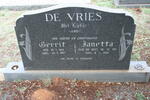 VRIES Gerrit, de 1913-1987 & Janetta DE WET 1911-1992