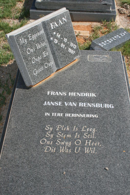 RENSBURG Frans Hendrik, Janse van 1913-1997