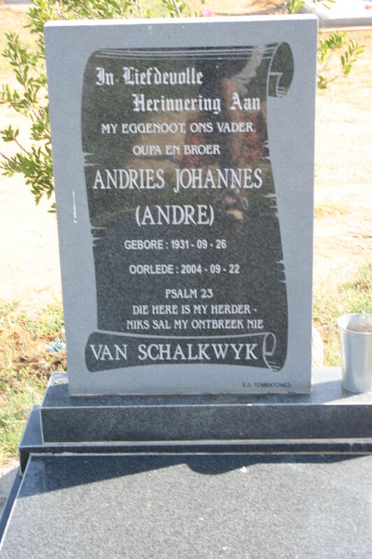 SCHALKWYK Andries Johannes 1931-2004