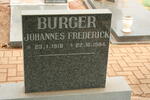 BURGER Johannes Frederick 1918-1994