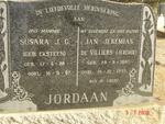 JORDAAN Jan Jeremias de Villiers 1885-1955 &  Susara J.G. EKSTEEN 1888-1967