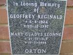 ORTON Geoffrey Reginald 1924-1997 & Mary Gladys Leonne 1919-1998