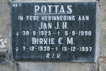 POTTAS Jan J.H. 1925-1990 & Dirkie C.M. 1930-1997