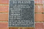 PLESSIS Hendrik, du 1942-1996