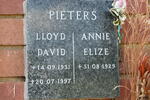PIETERS Lloyd David 1931-1997 & Annie Elize 1929-