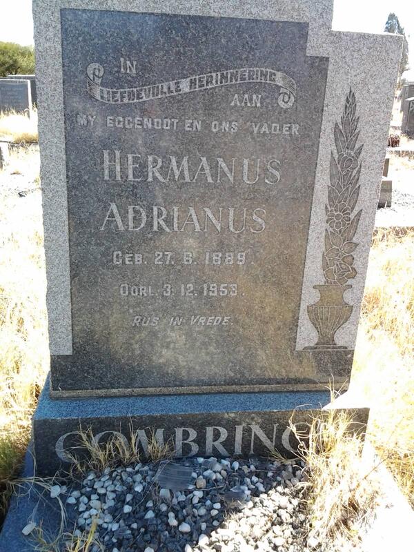 COMBRINK Hermanus Adrianus 1889-1953