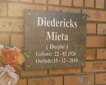 DIEDERICKS Mieta 1926-2010