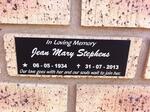 STEPHENS Jean Mary 1934-2013