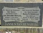 RENSBURG Jan Johannes Nicolas, Jansen van 1874-1960 & Maria Petronella NORTJE 1874-1965