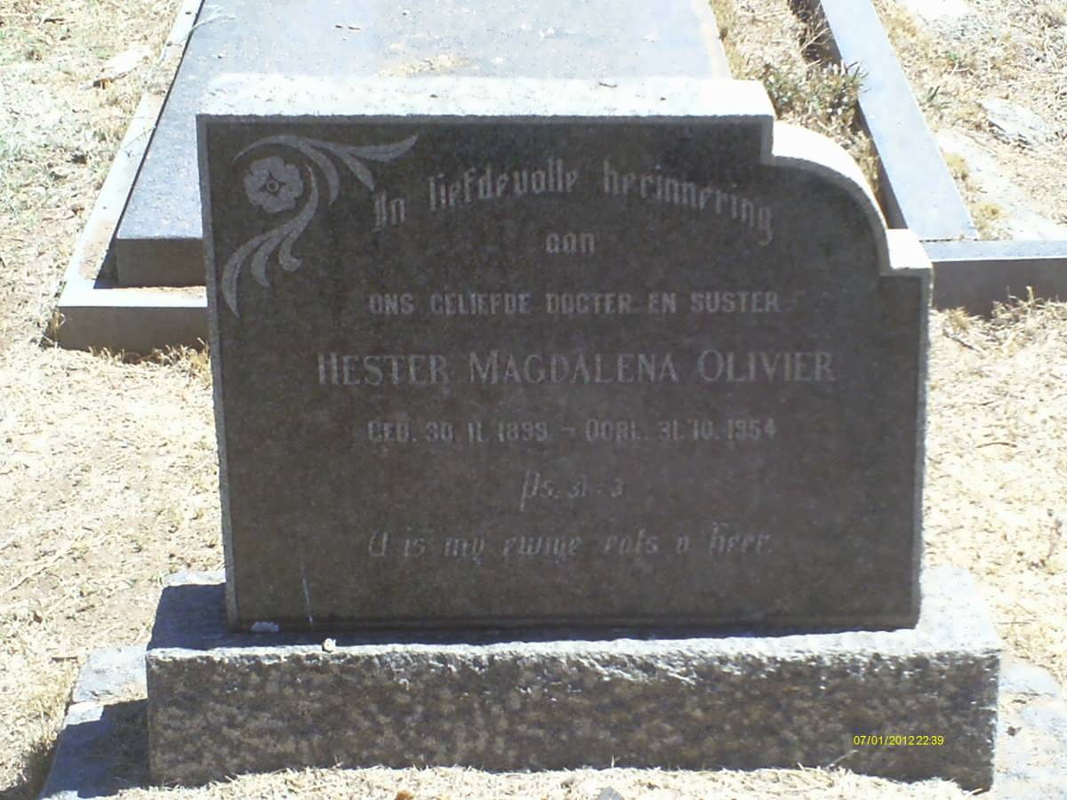 OLIVIER Hester Magdalena 1899-1954