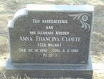 CLOETE Anna Francina nee MALAN 1890-1983
