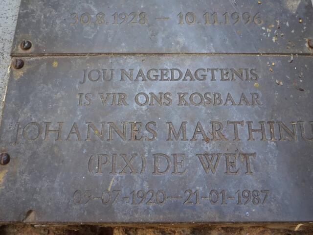 WET Johannes Marthinus, de 1920-1987