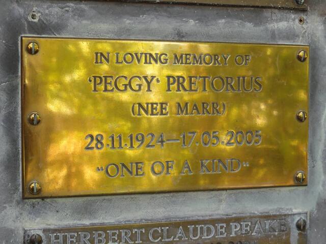 PRETORIUS Peggy nee MARR 1924-2005