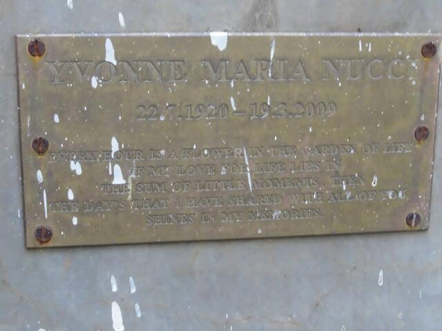 NUCCI Yvonne Maria 1920-2009