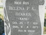 BEKKER Helena P.K. 1891-1977