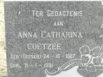 COETZEE Anna Catharina nee TROSKIE 1887-1981