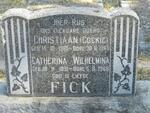 FICK Christiaan 1881-1946 & Catherina Wilhelmina 1891-1968