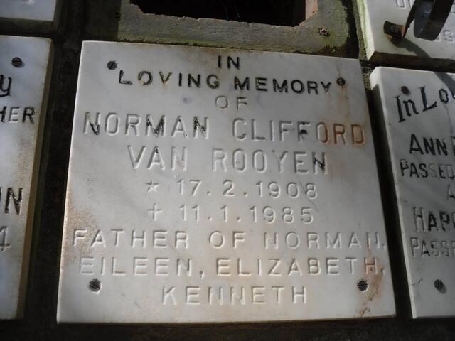 ROOYEN Norman Clifford, van 1908-1985