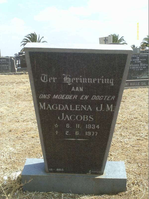 JACOBS Magdalena J.M. 1934-1977