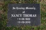 THOMAS Nancy 1922-2010